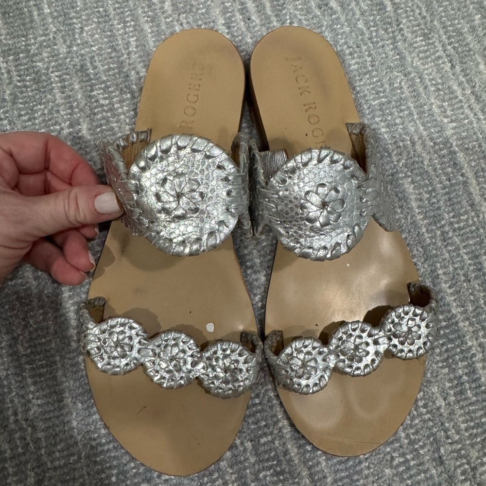 Jack Rogers Silver Sandals